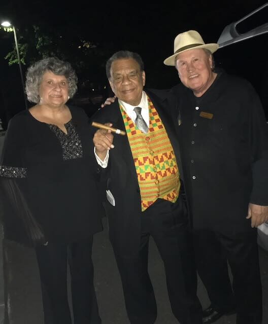 Jorge, a guest, and Joe with cigars